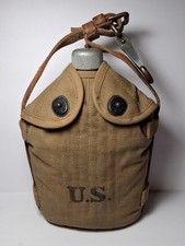Original WW1 Cavalry Mounted Canteen Set All 1917 Vet ID NICE EARLY WWI RIA