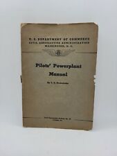 U.S. Dept Of Commerce Civil Aeronautics Pilots Powerplant Manual. Vintage 1942 picture