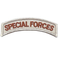 Special Forces Tab Desert Tan Embroidered Patch US Army Green Beret Rocker