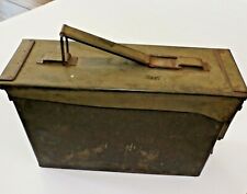 Vintage Military Ammunition Ammo Green Metal Storage Box 11x7x4 in. - Marked SCF picture