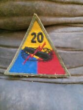 ORIGINAL WWII US ARMY 20TH ARMORED TANK DIVISION JACKET SLEEVE INSIGNIA PATCH picture