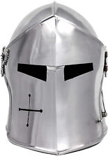 Spartan Costumes Medieval Knight Armor Barbuta Crusader Templar Helmet Wearable. picture