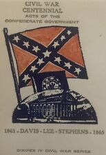 Vintage 1963 Civil War Centennial Series Dixie Embossed Stamped Envelope, LA V2 picture