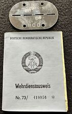 DDR NVA Wehrdienstausweis Oberleutnant RöSSGER Berlin Wall Wehrpass Dog Tag EKM picture