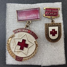 Set of Soviet-Era Honoured Blood Donor Badges