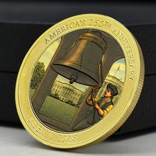 2026 Liberty Bell Challenge Coin – 250th Anniversary Independence Golden Medal