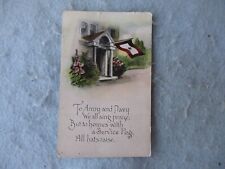 WWI US Home Front Post Card Honoring Homes with In Service Flags Lewiston Maine picture