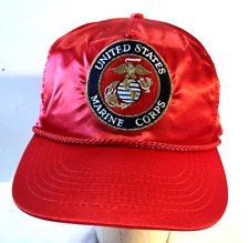 RED SATINY - UNITED STATES MARINES - ADJUSTABLE SNAPBACK CAP - JJ of DALLAS picture