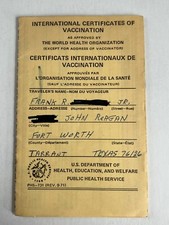 Vaccination Certificate 1970’s Booklet Unlucky Health Service World Health Org
