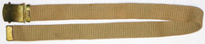 ORIGINAL KOREAN WAR KHAKI WEB TROUSER BELT WITH BRASS FRICTION BUCKLE