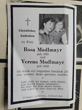 original german ww2 Death Card ROSA und VERENA MADLMAYR 1943 picture