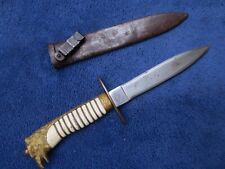RARE ORIGINAL WW2 ITALIAN YOUTH KNIFE DAGGER AND SCABBARD MAKER SCUOTTO NAPOLI picture