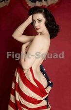 WW2 Picture Photo Pin Up with American Flag 2120 picture