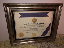 NATIONAL MEDAL OF THE ARTS / COMMEMORATIVE AWARD CERTIFICATE ~ Type-1