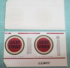 2 NOS vintage Lucky Strikes unfolded cigarette pack wrapper Label picture