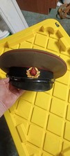 Soviet Army Tank Artillery Visor Hat ORIGNL Military Uniform + Cap Badge Size 55