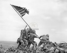 Iwo Jima US Troops Hoisting the Flag WWII 8x10 Glossy Photo Print HT413653