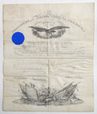 Civil War Andrew Johnson Stamp Signed Brevet Commission c. 1865 Document - EP1 picture