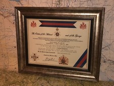 ORDER OF SAINT MICHAEL & OF SAINT GEORGE COMMEMORATIVE CERTIFICATE ~ Type 1