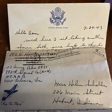 1943 883rd Signal Corps Love Letter New Orleans Army Air Base French Quarter picture