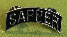 US ARMY ENGINEER COMBAT SAPPER SILVER COLOR TAB LAPEL PIN BADGE 1.25 INCHES