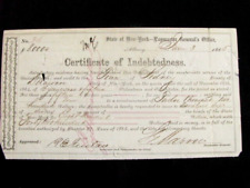 CIVIL WAR DELAWARE COUNTY NEW YORK VOLUNTEERS CERTIFICATE SG DBY GOVERNOR FENTON picture