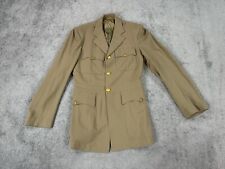 World War II Suit Jacket Mens 38 L Tan Wool Small Waisted Clothing Supply WWII picture