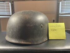Original WW2 German Paratrooper M38 Helmet Ghost Decal Field Repaired ET71 picture