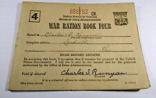 WWII Ration Book Four & Partial Stamps -- Charles S. Runyan, Lairdsville, Pa. picture