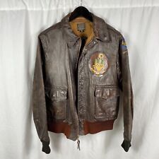 Original WWII US Army Air Corp A-2 Flight Jacket 2nd Bomb Wing Painted Patch picture