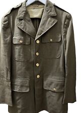 U.S. Military WWII Army Men's 39L  Olive Green Serge Wool Coat  40s Style Dress picture