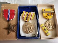 3-WW2 Medals In Origail Boxes With Devices REAL THING GETTING RARE-SEE STORE WW1 picture