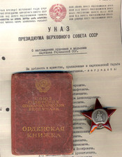 Soviet Russian Partizan Medal Order Banner badge  the Red Star Military (3008)