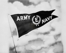 Army and Navy Flag Raised to Full Staff WWII 8x10 Glossy Photo Print HT41362042
