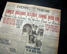 Chinese "Bandit" BAI LANG REBELLION "White Wolf" vs. Yuan Shikai 1914 Newspaper