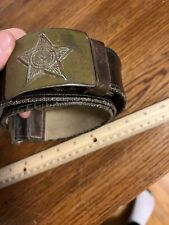 VINTAGE SOVIET UNION LEATHER BELT FOR SOLDIER, WITH THE USSR STAR BUCKLE picture