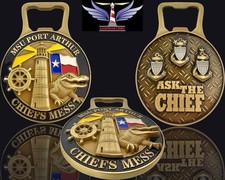 Military Challenge Coin USCG MSU Port Arthur Chiefs Mess Bottle Opener Coin