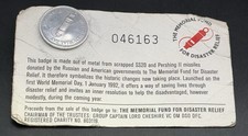 Soviet SS20 / US Army Pershing II Nuclear Missile Metal Relic Pin Badge W/Card