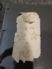 VINTAGE WWII US NAVY OFFICER INSIGNIA SET SPREAD EAGLE STARS ANCHOR w/ORIG CARD