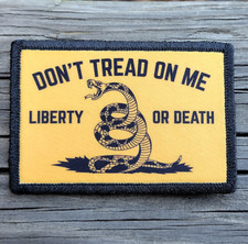 Don't Tread On Me Liberty or Death Morale Patch Hook and Loop Army Tactical 2A