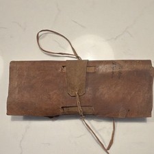 Vintage Holden Turin Italian Tooled Leather Roll Letter File Sort Desk Organizer