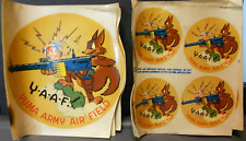 Vintage--Lot of YUMA ARMY AIRFIELD Y-A-A-F Paper Circle Design Decals, 2 sizes picture