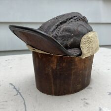 ORIGINAL VTG WWII USAAF BOMBER CREWMAN B-2 LEATHER FLIGHT CAP AND SCARF SIZE 7 picture