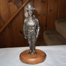 WW1 Doughboy In Uniform Cast Metal Military Statue Sculpture 8”h picture