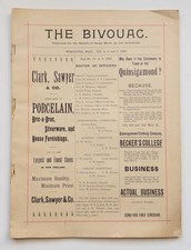 1889 GAR Post 10 Worcester MA Bivouac Book Civil War Veterans Advertising