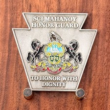SCI Mahanoy Honor Guard Keystone Shaped Challenge Coin  W#26