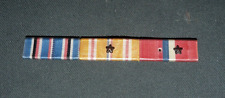 Original WW2 US Army Second World War Service Three Ribbon Rack plastic coated picture