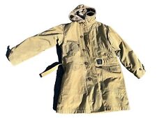 VERY RARE WWII Green Army Hooded FUR LINED Parka Coat Jacket Heavy Thick MENS Sm picture