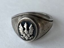 WW 2 POLISH ARMY PATRIOTIC RING 0.800 SILVER MARKED picture