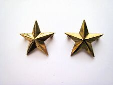 Vintage Military 3D 5 Point Star Collar pins picture